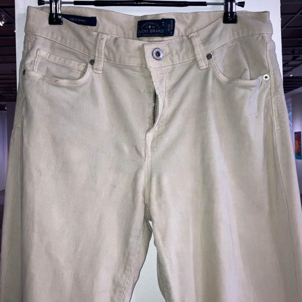 Lucky Sofia Skinny cream corduroy pant - Picture 2 of 9